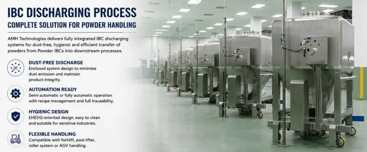 IBC Discharging Systems Dust Free Powder Transfer with Complete Process Integration